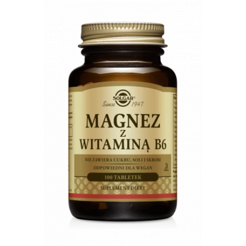 Solgar - Magnez z witaminą B6 - 100 tabletek Solgar - Magnez z witaminą B6 - 100 tabletek